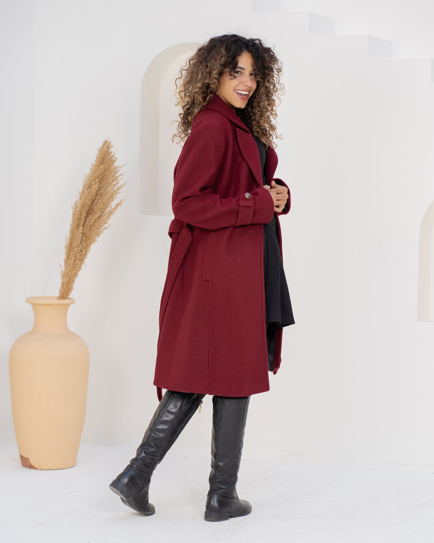 Maroon Wool Coat